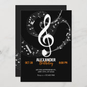 notes de musique symphonie  invitation (Devant / Derrière)