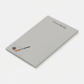 Notes de post-it "10x6"" aime hockey" d'amusement (Incliné)