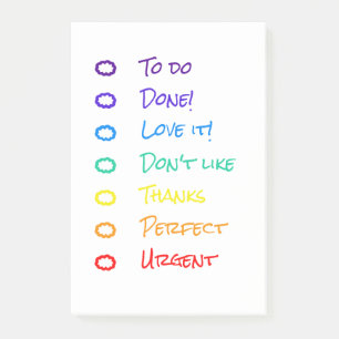 notes de post-it arc-en-ciel