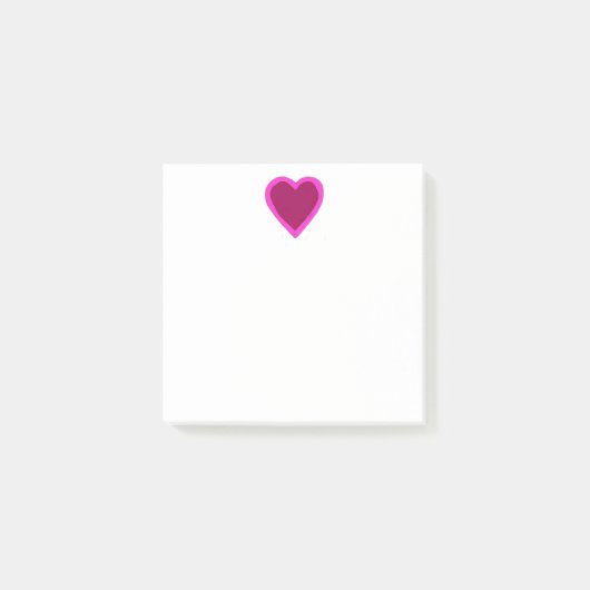 Notes de post-it assez roses de coeur (Devant)