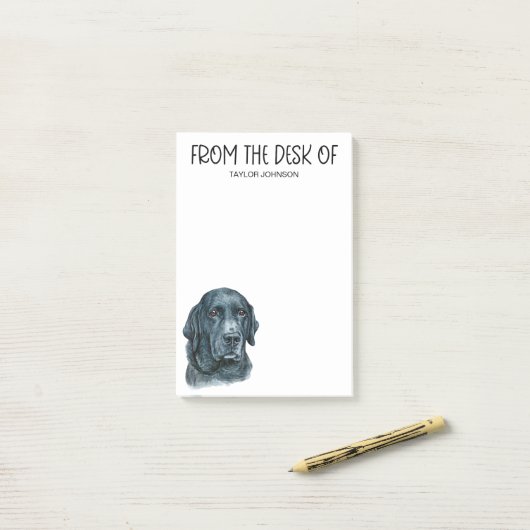 Notes de post-it Black Lab Lover (Sur un bureau)