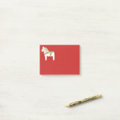 Notes de post-it blanches de cheval de Dala (Sur un bureau)