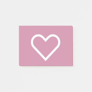 Notes de post-it blanches roses de Valentines de