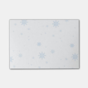 Notes de post-it bleues en pastel de flocon de