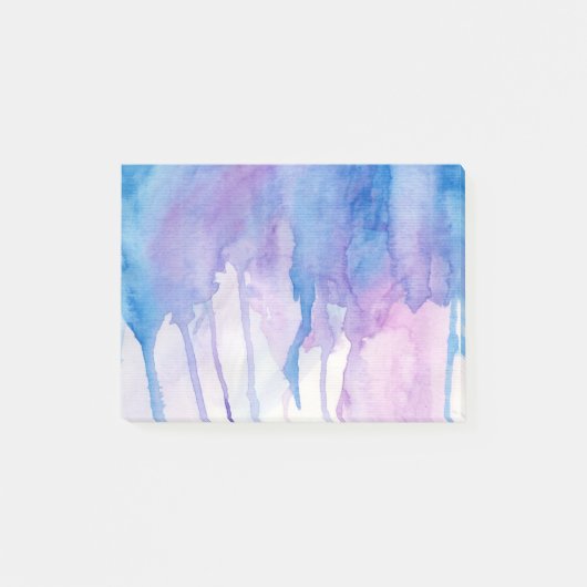 Notes de post-it bleues et pourpres de l'aquarelle (Devant)