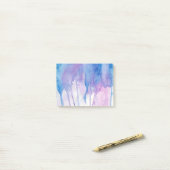 Notes de post-it bleues et pourpres de l'aquarelle (Sur un bureau)