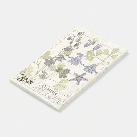 Notes de post-it botaniques de fleur de Nouveau (Incliné)