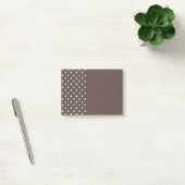 Notes de post-it brun chocolat de point de polka (Bureau)