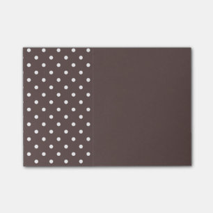 Notes de post-it brun chocolat de point de polka