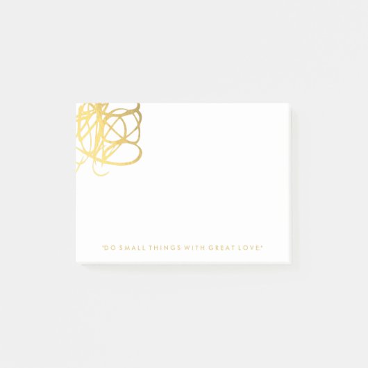 Notes de post-it chics d'effet d'or (Devant)