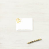 Notes de post-it chics d'effet d'or (Sur un bureau)