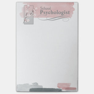 Notes de post-it d'aquarelle de psychologue