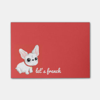 Notes de post-it de bouledogue français