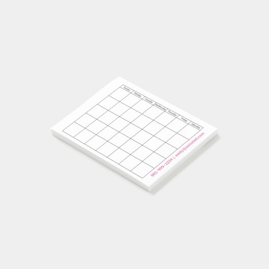 Notes de post-it de calendrier (Incliné)