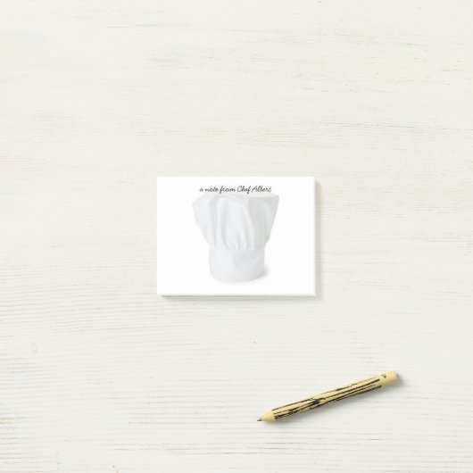 Notes de post-it de casquette de chef (Sur un bureau)