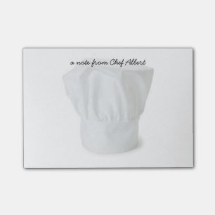 Notes de post-it de casquette de chef