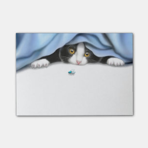 Notes de post-it de chasseur d'insecte de chaton