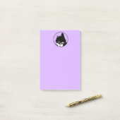 Notes de post-it de chat noir (Sur un bureau)