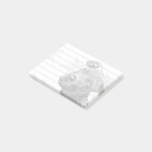 Notes de post-it de chiot de Pitbull (Incliné)