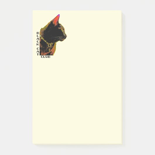 Notes de post-it de club de chat noir (Devant)
