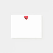 Notes de post-it de coeur de note de musique (Devant)