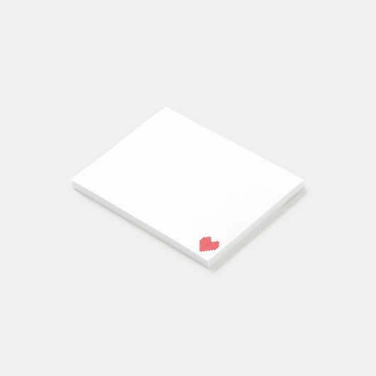 Notes de post-it de coeur de pixel (Incliné)