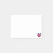Notes de post-it de coeur d'Union Jack (Devant)