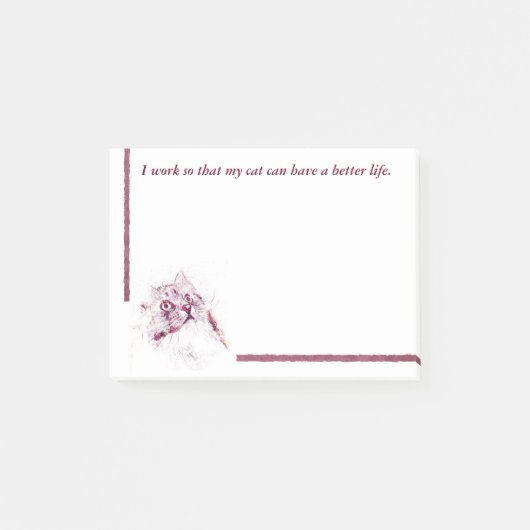 Notes de post-it de l'amoureux des chats (Devant)