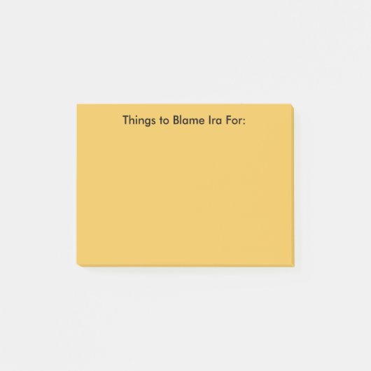 Notes de post-it de l'IRA de blâme (Devant)