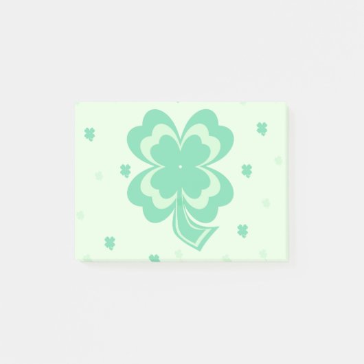 Notes de post-it de motif de shamrocks (Devant)