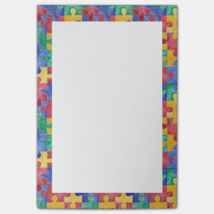 Notes de post-it de puzzle d'aquarelle de