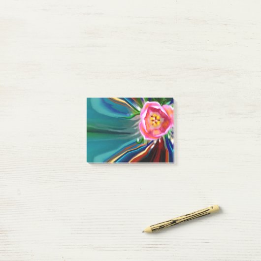 Notes de post-it de tulipe de renaissance de (Sur un bureau)