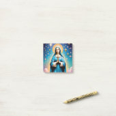 Notes de post-it de Virgin Mary (Sur un bureau)