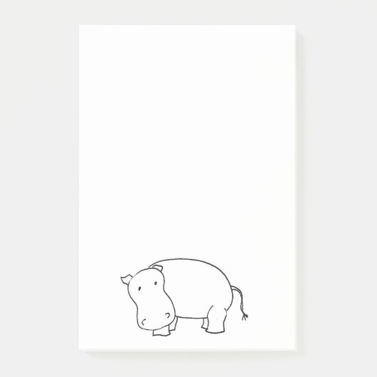 Notes de post-it d'hippopotame (Devant)