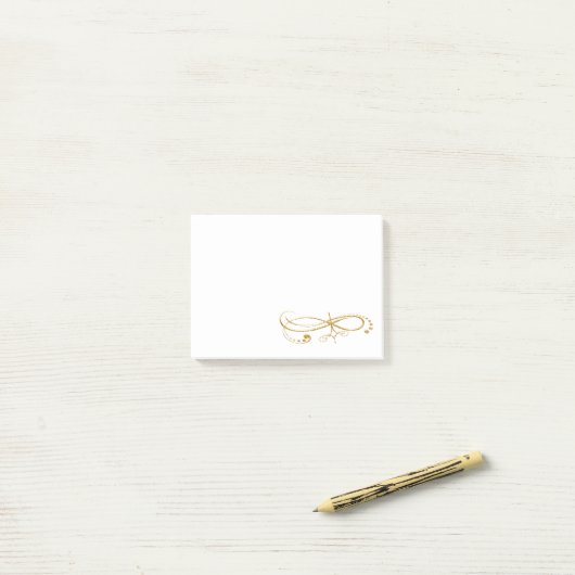 Notes de post-it d'ornement d'or (Sur un bureau)