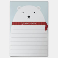 Notes de post-it douces d'ours blanc