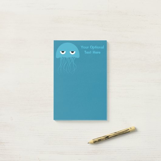 Notes de post-it drôles de méduses (Sur un bureau)