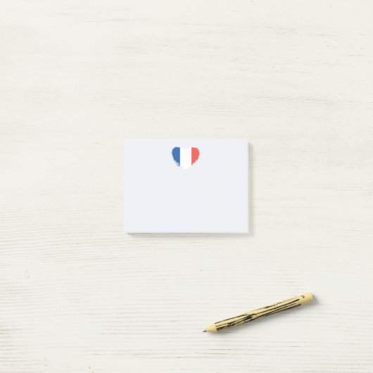 Notes de Post-it du coeur français (Sur un bureau)