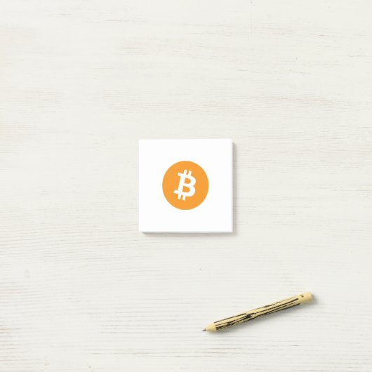 Notes de post-it du logo | de Bitcoin BTC (Sur un bureau)