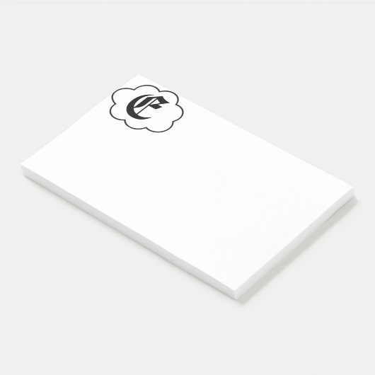 Notes de post-it du monogramme E initial (Incliné)