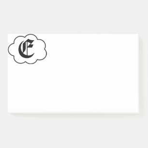 Notes de post-it du monogramme E initial