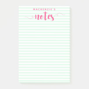 Notes de post-it du script de pinceau rose et des