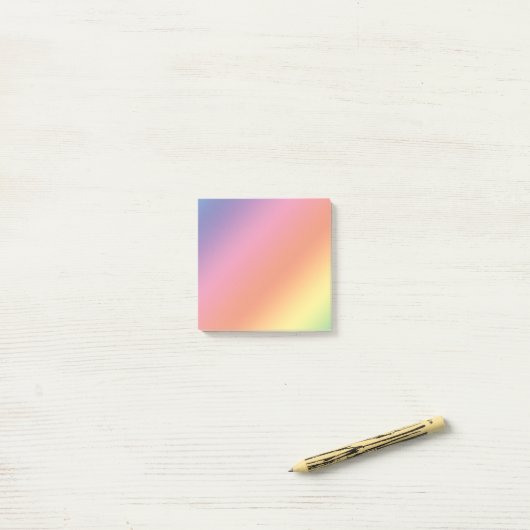 Notes de post-it en pastel d'arc-en-ciel (Sur un bureau)