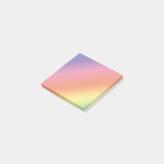 Notes de post-it en pastel d'arc-en-ciel (Incliné)