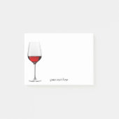 Notes de post-it en verre de vin rouge (Devant)