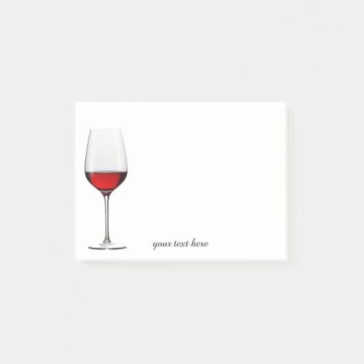 Notes de post-it en verre de vin rouge (Devant)
