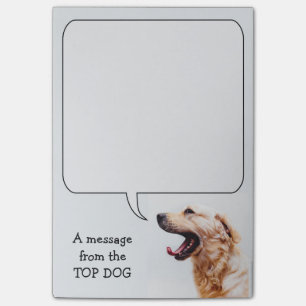 Notes de post-it faites sur commande de chien