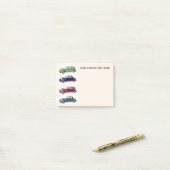 Notes de post-it faites sur commande de voitures (Sur un bureau)