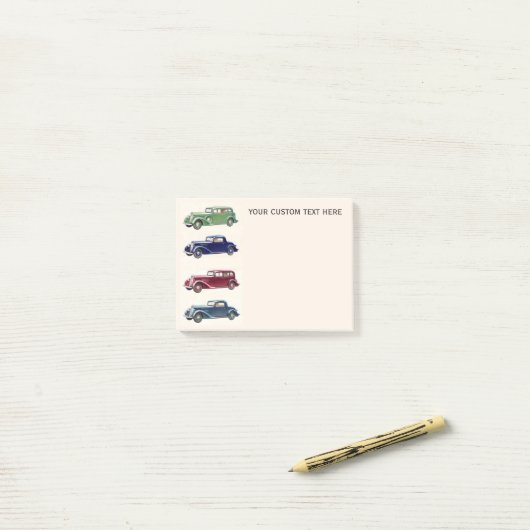 Notes de post-it faites sur commande de voitures (Sur un bureau)