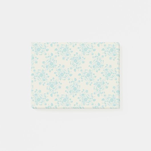Notes de post-it florales bleues (Devant)